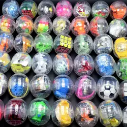 3pcs NEW 47mm Gacha Mixed Doll Toy Ball Transparent Capsule Surprise Egg Model Puppets Toys for Kids Playground Game Machine