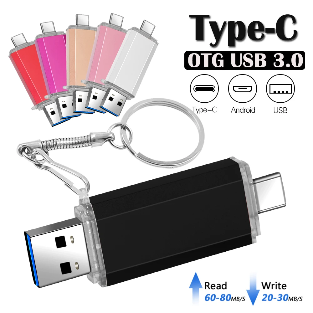 High Speed 2-in-1 OTG USB 3.0 Flash Drive 64GB Micro USB Pen Drive 32GB TYPE-C 16GB 8GB Memory Stick Creative Gift