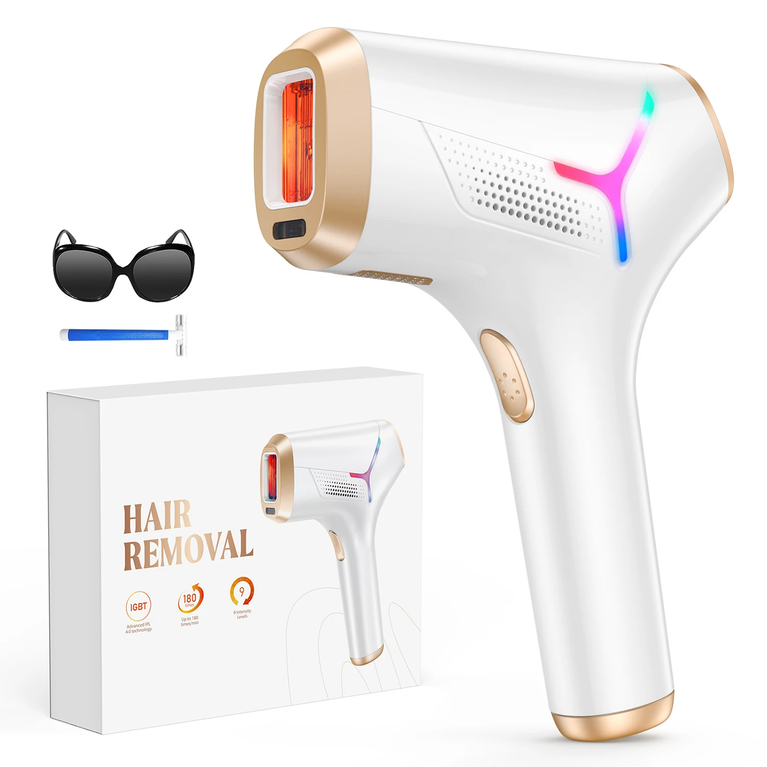 990000   Knippert Laserontharing voor dames en heren IPL-ontharing Lichaamsbikini en gezichtsgebieden Pijnloze permanente ontharing