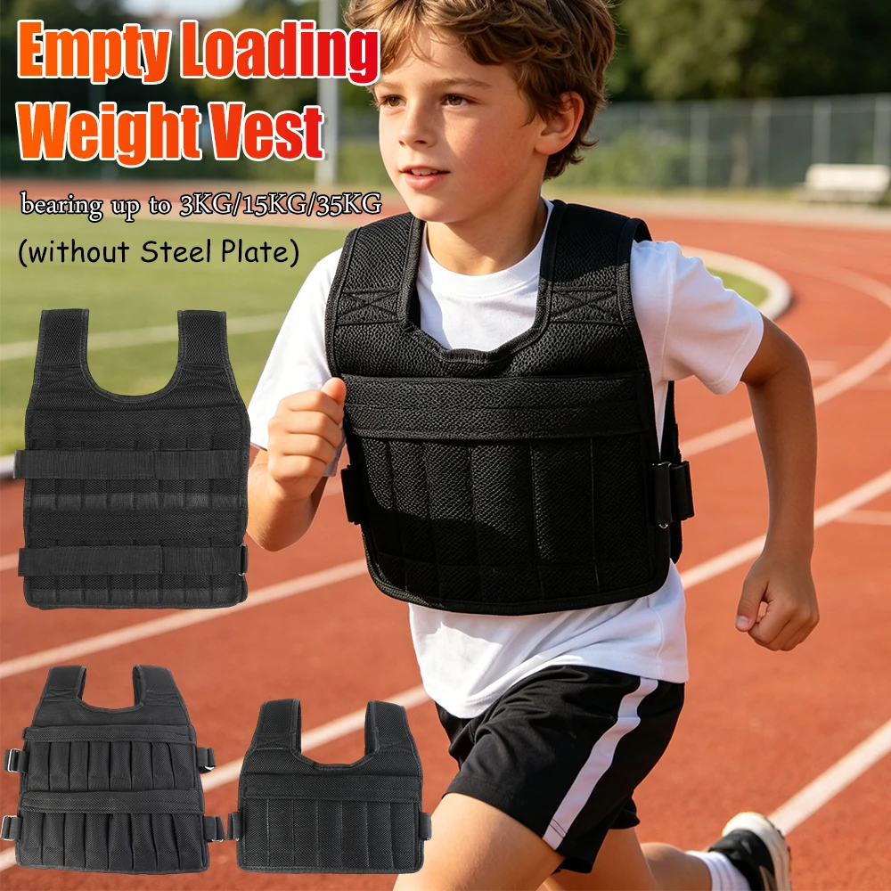 3/15/35kg Gewichtsweste Verstellbare Trainings-Gewichtsjacke Übungsweste für Workout Krafttraining Laufen Fitness