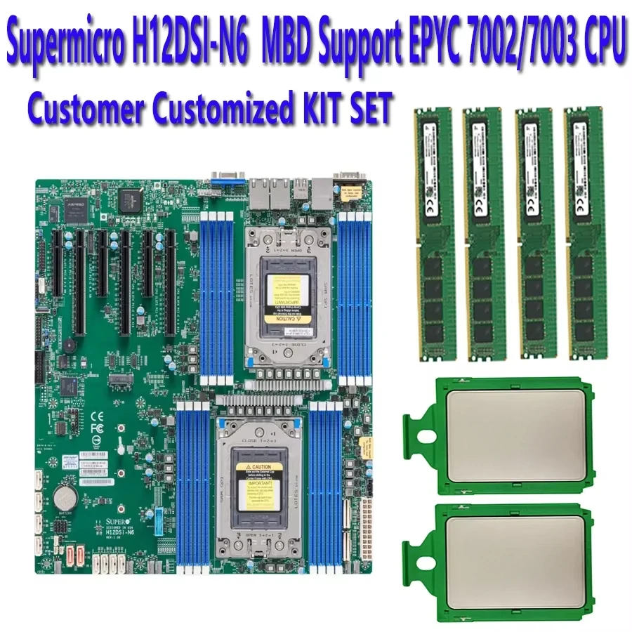 H12DSI-N6 Rev 2.0 Server Motherboard / 2*EPYC 7532 7452 7402 7542 7352 7302 7552  7282 7702 7742 7662 7642 7262 CPU Processor