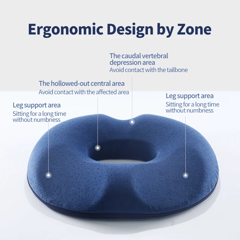 Orthopedic Memory Foam Donut Pillow Coccyx Seat Cushion Hemorrhoid Cushion Tailbone Cushion for Pregnant Butt Cushion