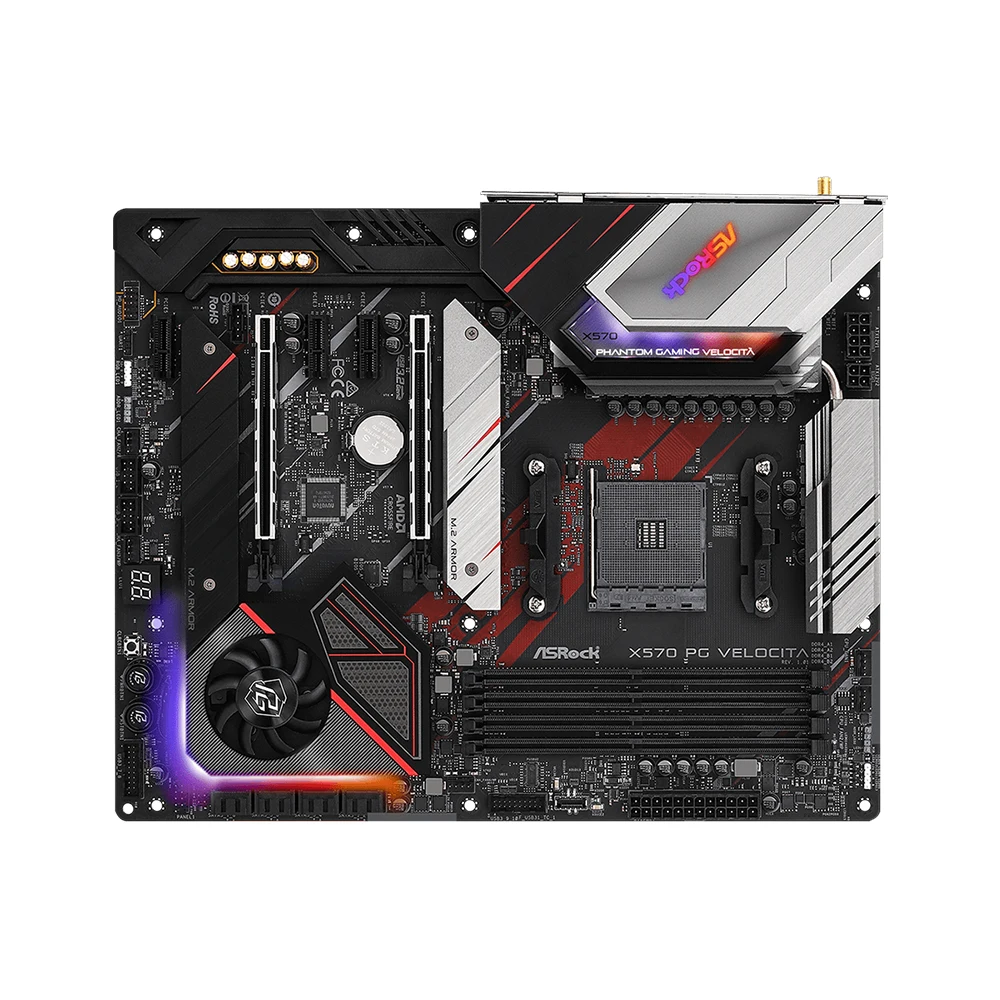 Материнская плата ASRock X570 PG VELOCITA с поддержкой 3600X 5600G 5600X 5700X 5800X3D 5950X Процессор DDR4 4400 МГц M.2 NVME HDMI AM4 Материнская плата