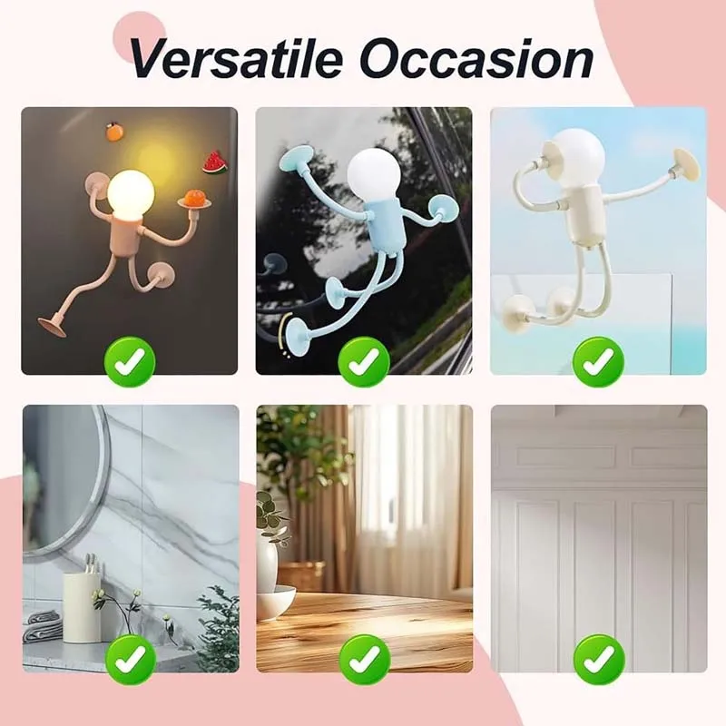 Simpatico cartone animato creativo sportivo luce notturna mini lampadina portatile luci a ventosa lampada da scrivania pieghevole per decorazioni da tavolo