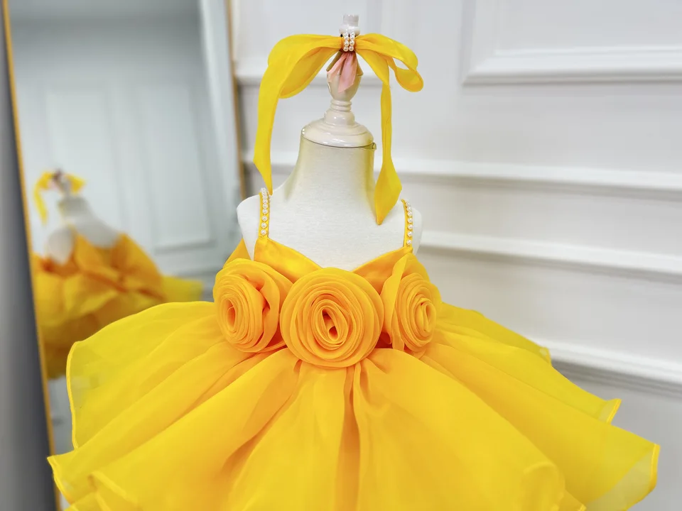 Baby Girl Pageant Dress Up Flower Girl Dress Butterfly Sequins for Toddler  Girls Special Occasion Dress Yellow girls' dress - AliExpress 1501