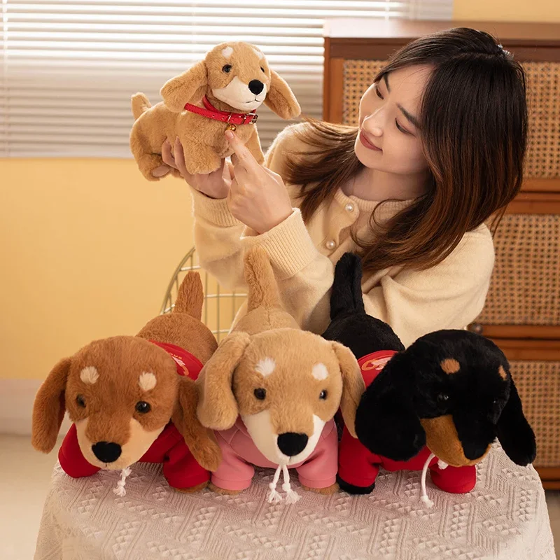 Kawaii Simulation Dog Dachshund Soft Plush Toys Stuffed Animals Doll Pet Puppy Baby Kids Children Girls Birthday Gift Home Decor