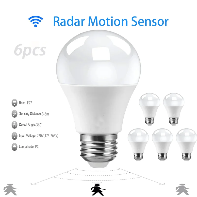 6 Pcs E27 Radar Det… - image