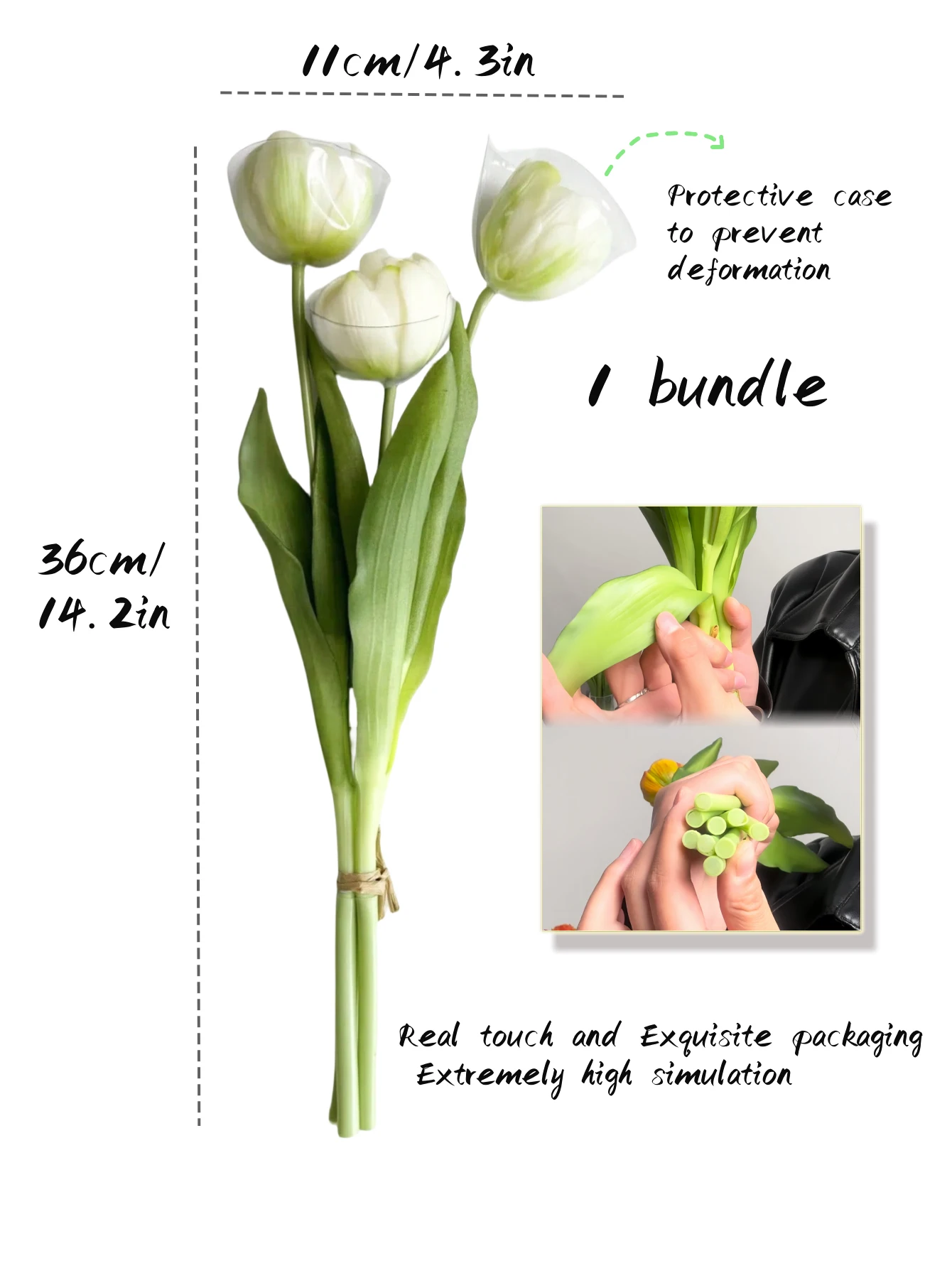 3pcs Premium Realistic Tulips Ultra-Realistic artificial Flowers Timeless for Home Table Garden Decor