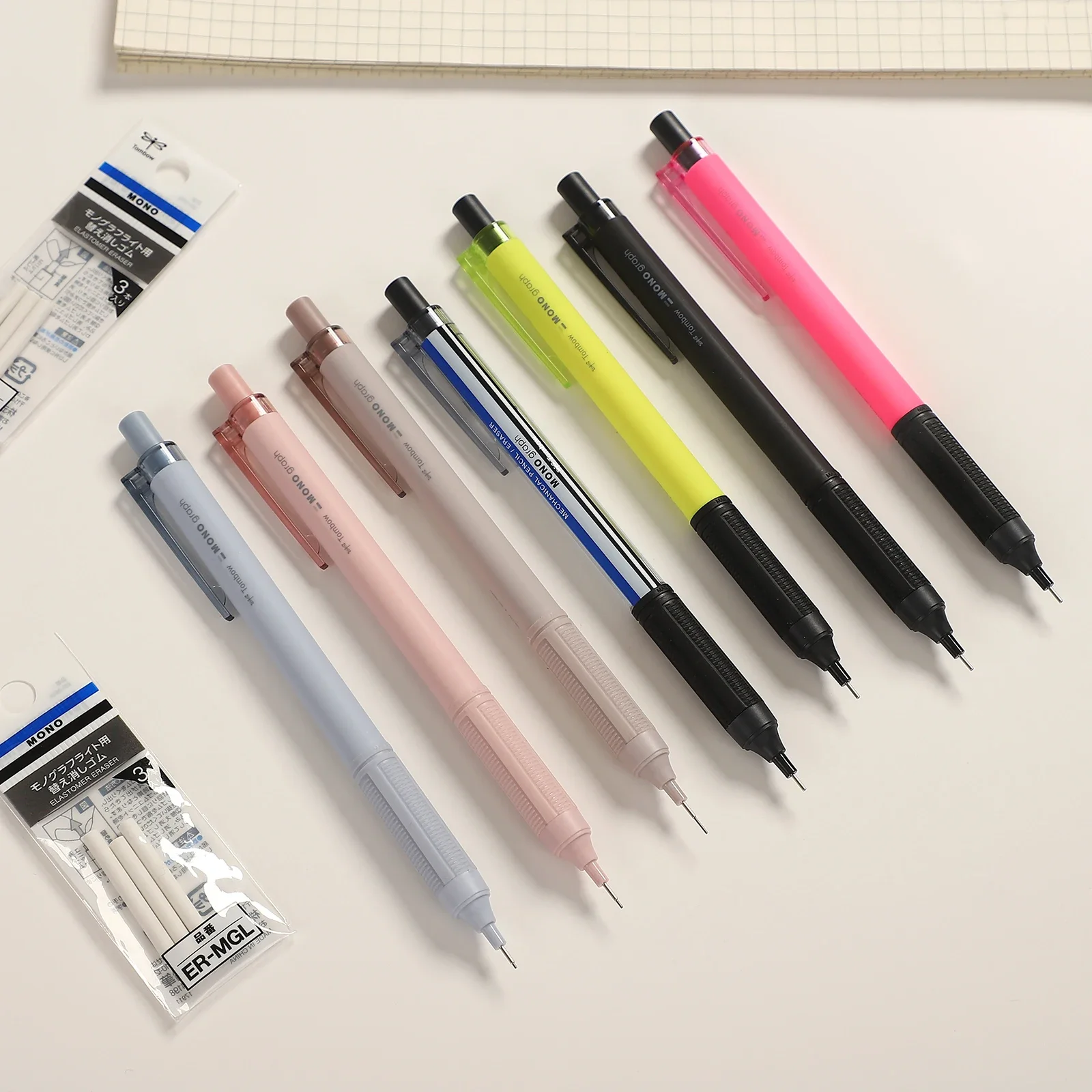 0.3mm/0.5mm Graph Smoky Color Limited Mechanical Pencil Rotary Eraser Press Automatic Pencil Creative DIY Student Supplies