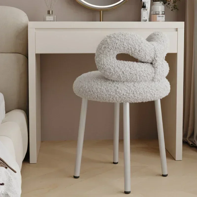 

Light Luxury Butterfly Bench Household Bedroom Makeup Dressing Table Chair Stool Simple Living Room Dining Chair with Backrest