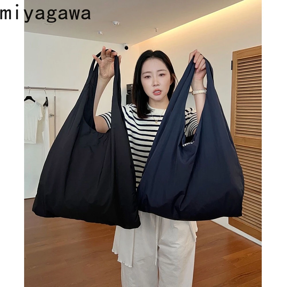 Miyagawa 2024 Summer New Shopping Canvas Bag Large Capacity Shoulder Tote Bags for Women Summer New Handbag