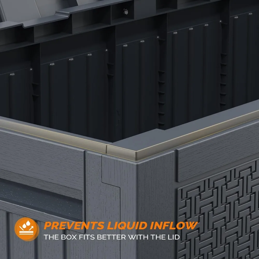 Abschließbarer Kunststoff-Aufbewahrungsbehälter für den Außenbereich, 90 Gallonen – Deck-Terrassenbox für Garten- und Poolbedarf