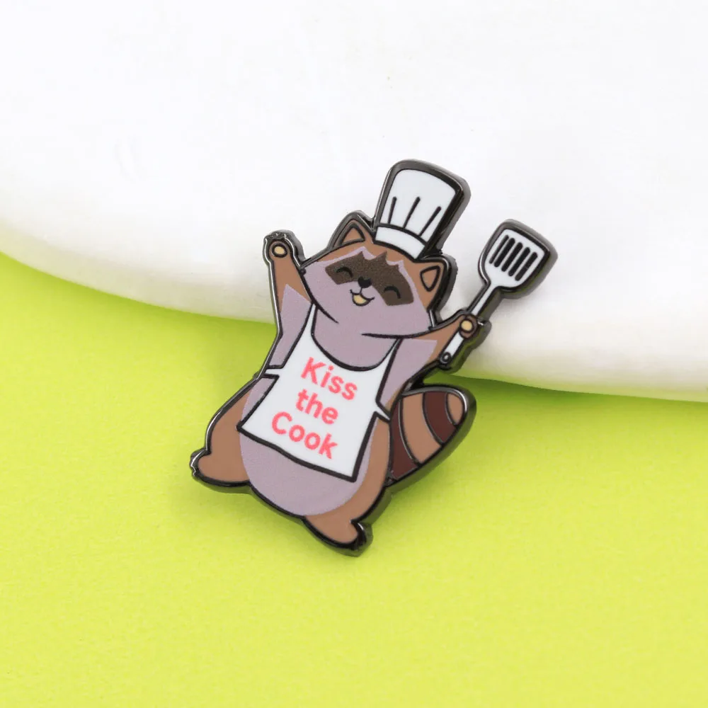 Funny Raccoon Enamel Pin Kiss - Kitchen Baker review and price