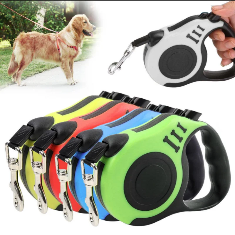 1pc/3pcs 3m 5m Dog Leash for Small Dogs Cat Automatic Retractable Nylon Lead Puppy Outdoor Travel Walking Hiking Traction Rope