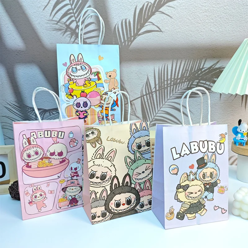 

Labubu Theme Party Handbags Baby Shower Decorations Birthday Venue Decoration Props Gifts Bags Cartoon Character Derivative Bag