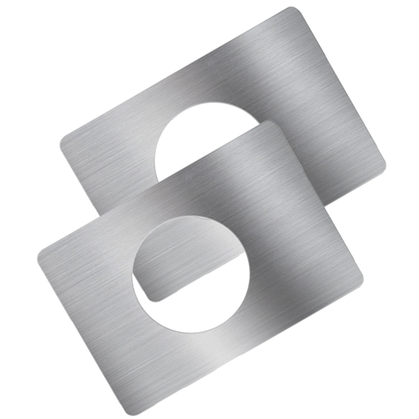 

2pcs Reinforcement Plate Stainless Steel Door Hole Cover Plate For Damaged Lock Area Repair Front Door Security Kit