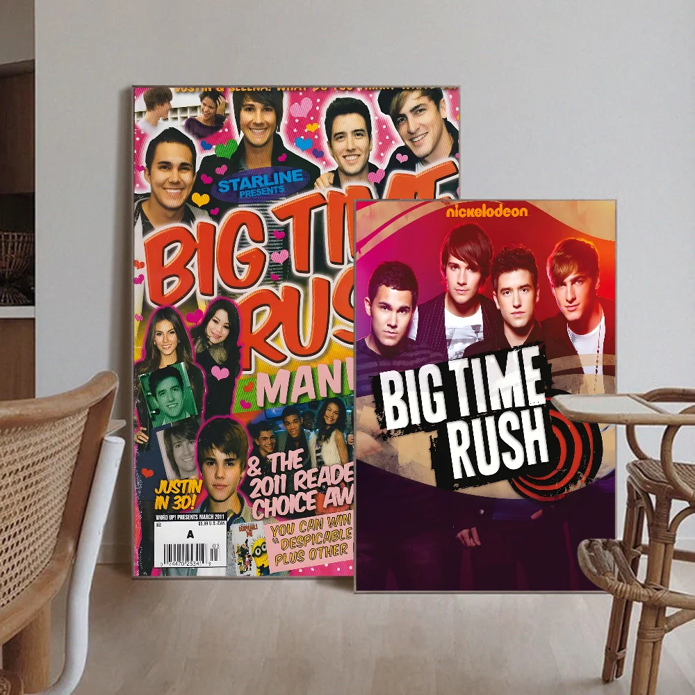 Big time rush Self-adhesive Art Poster Fancy Wall Sticker for Living Room Bar Decoration Vintage Decorative Painting