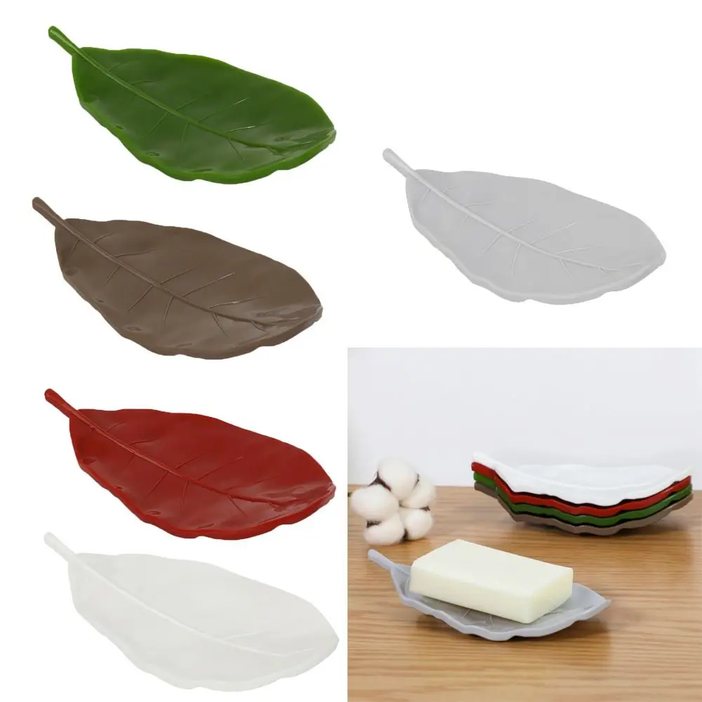 Leaf Shape Soap Dish Useful Storage Holder Stand Tray Fashion Soap Box Durable Storage Rack Bathroom Kitchen Sink Organizer