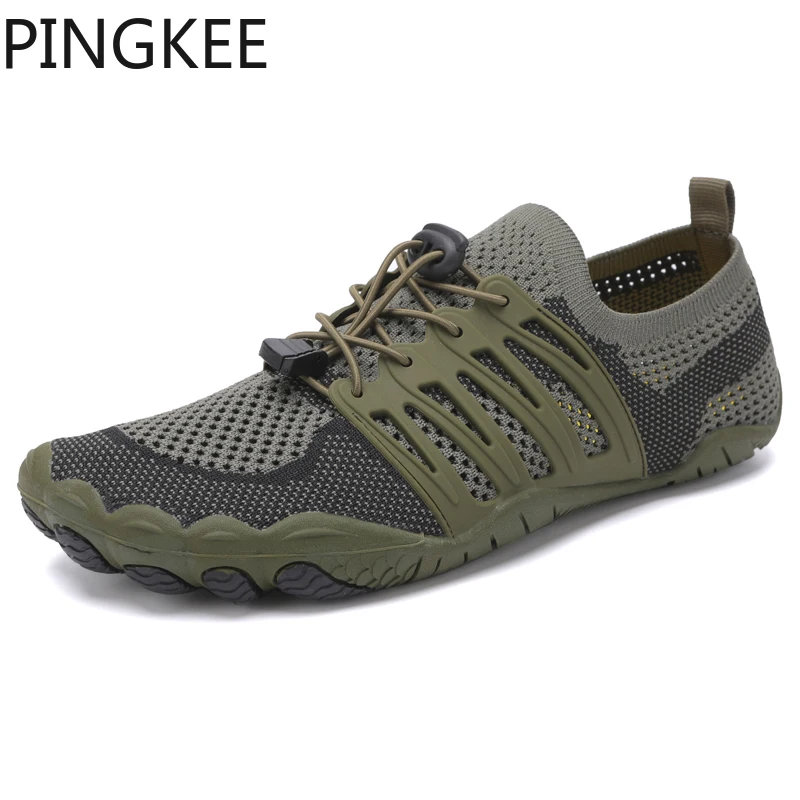 PINGKEE Lightweight Lace Lock Beach Unisex Barefoot Paddling Diving Water Aqua Hiking Swimming Mens Shoes For Men Women