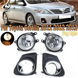 PMFC 1 Pair Black Car Front Bumper Fog Light Fog Lamp Assembly Driving Light Headlight ABS For Toyota Corolla 2011 2012 2013