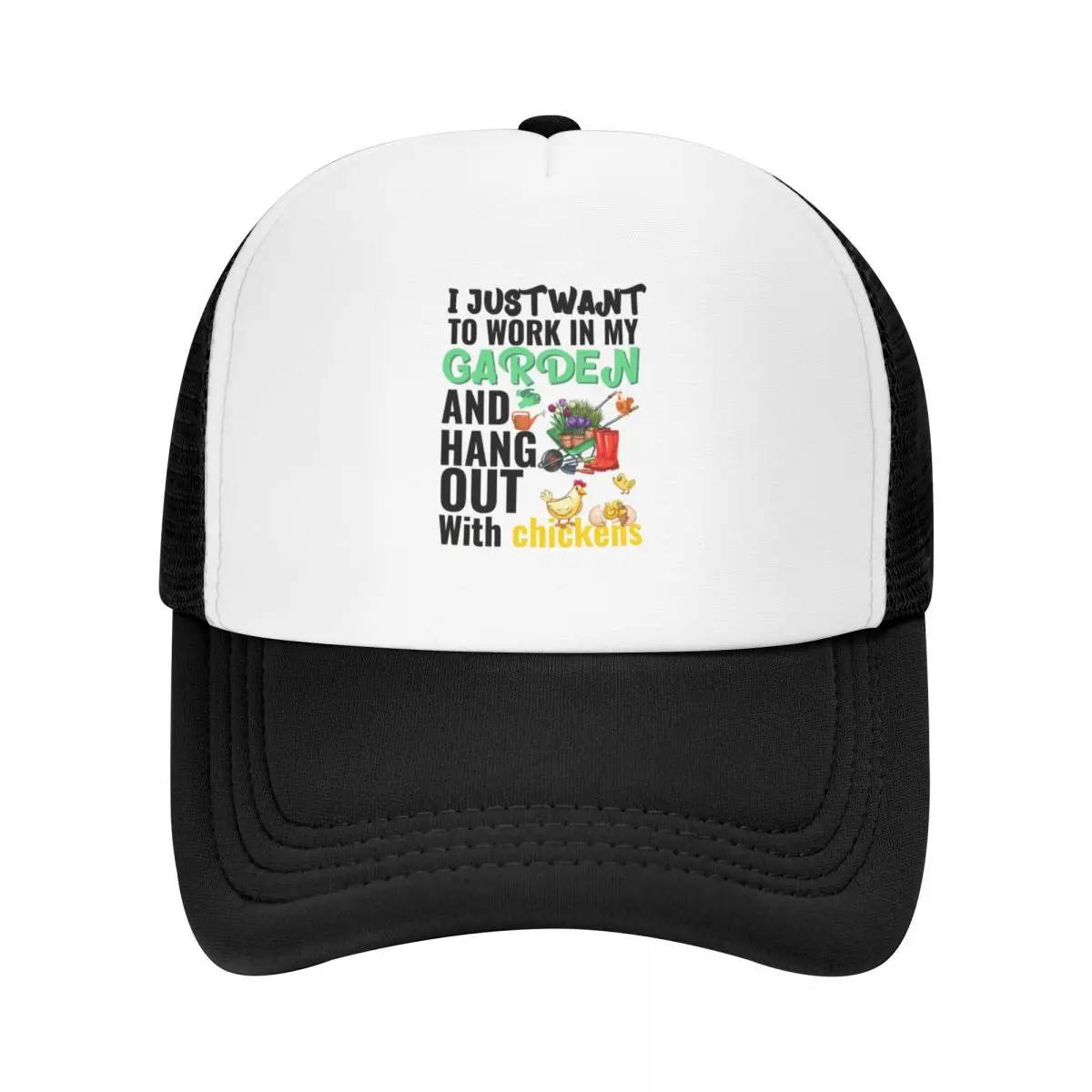 i just want to work in my garden and hang out with chickens Baseball Cap funny hat cute Baseball For Men Women's