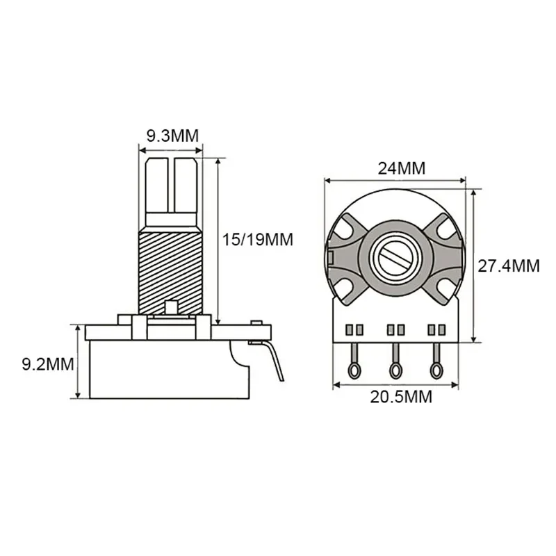 4PCS CTS Pots Log A or Linear  for Electric Guitars 250k/500k Brass/Aluminum Shaft Volume Tone Potentiometers