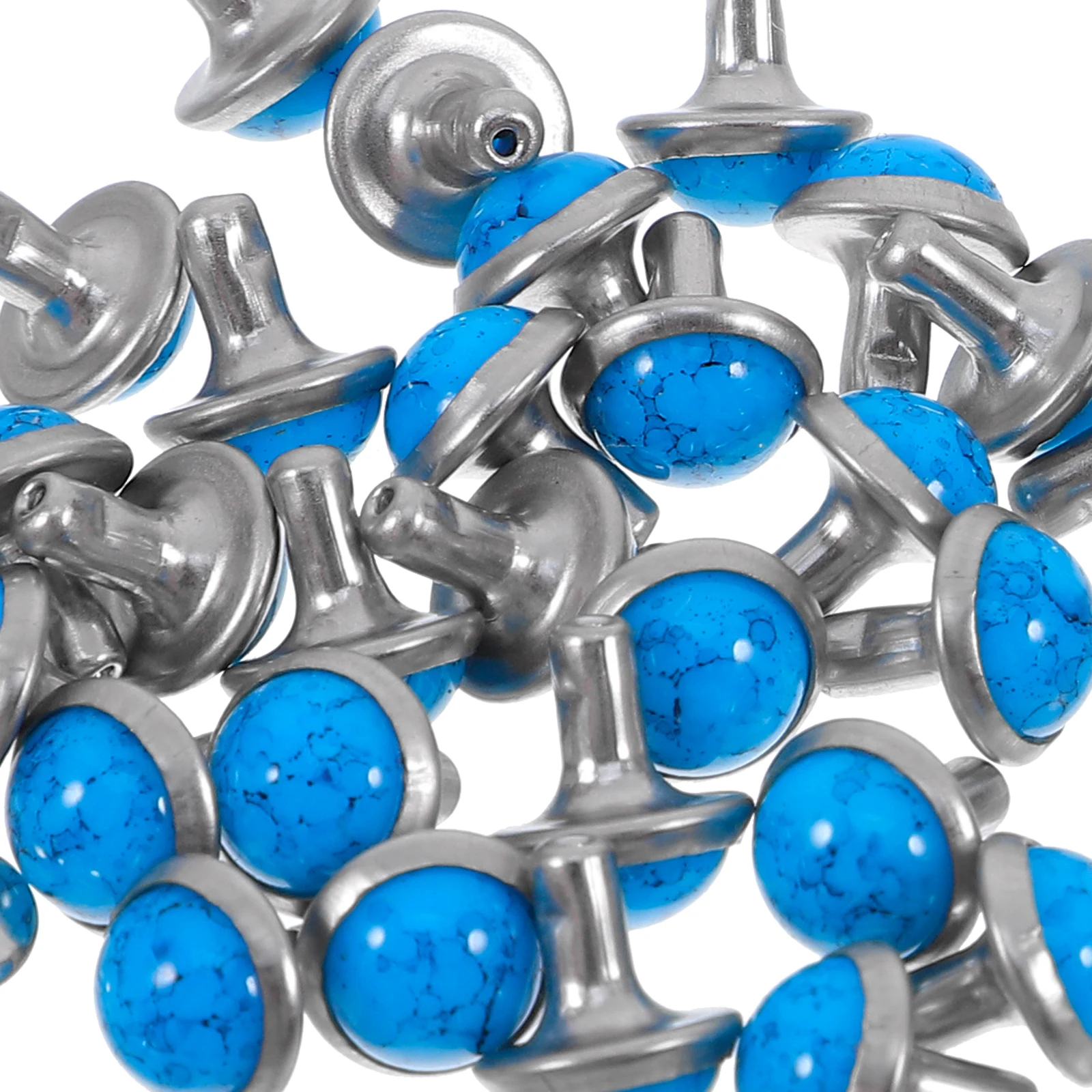 

100 Pcs Rivets Turquoise Accessories Shoe Bag Ornament Spots Studs Blue DIY Accessory