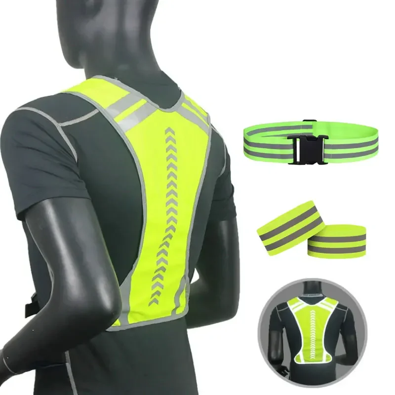 Cycling Reflective Vest High Visibility Safe Jacket for Night Riding Running Jogging Cycling Motorcycle Outdoor Sports Waistcoat