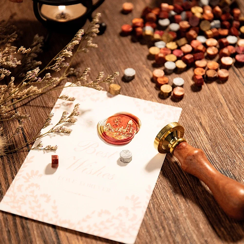 100pcs Octagon Sealing Wax Beads Mixed Color Seal Stamp Wax Tablet Pill for Envelope Wedding Invitation Waxes Craft Decoration