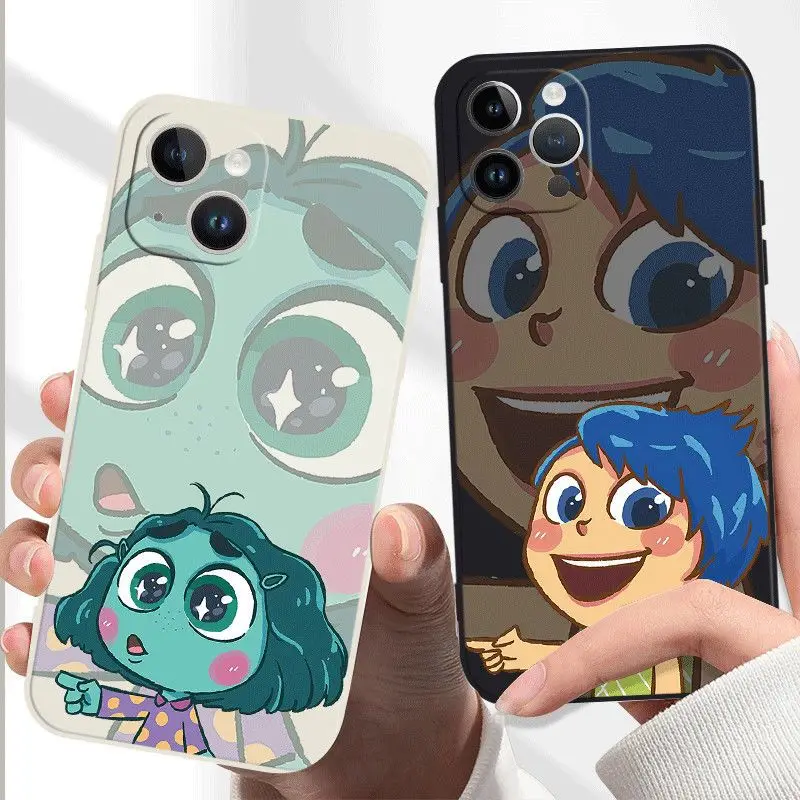 Disney Cartoon Inside Out 2 Anxiety Envy Iphone15 Cute Phone Case 14 13 12Plus Pro Max Cartoon Protect Shell Toys Girls