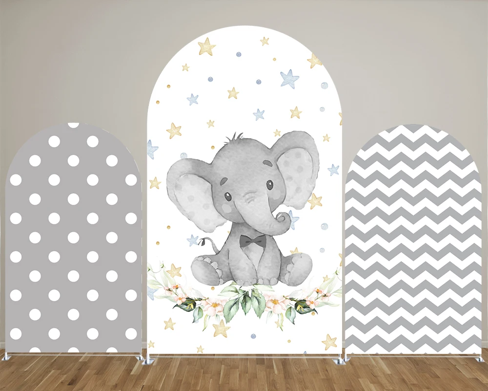 

Elephant Arched Backdrop Covers for Baby Birthday Parties Chiara Backdrop Arched Wall Stands Cover Baby Shower Wedding Decor