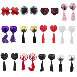 Women Sequins Tassels Pasties Nipple Cover Reusable Sticky Bras Chest Stickers Dropship