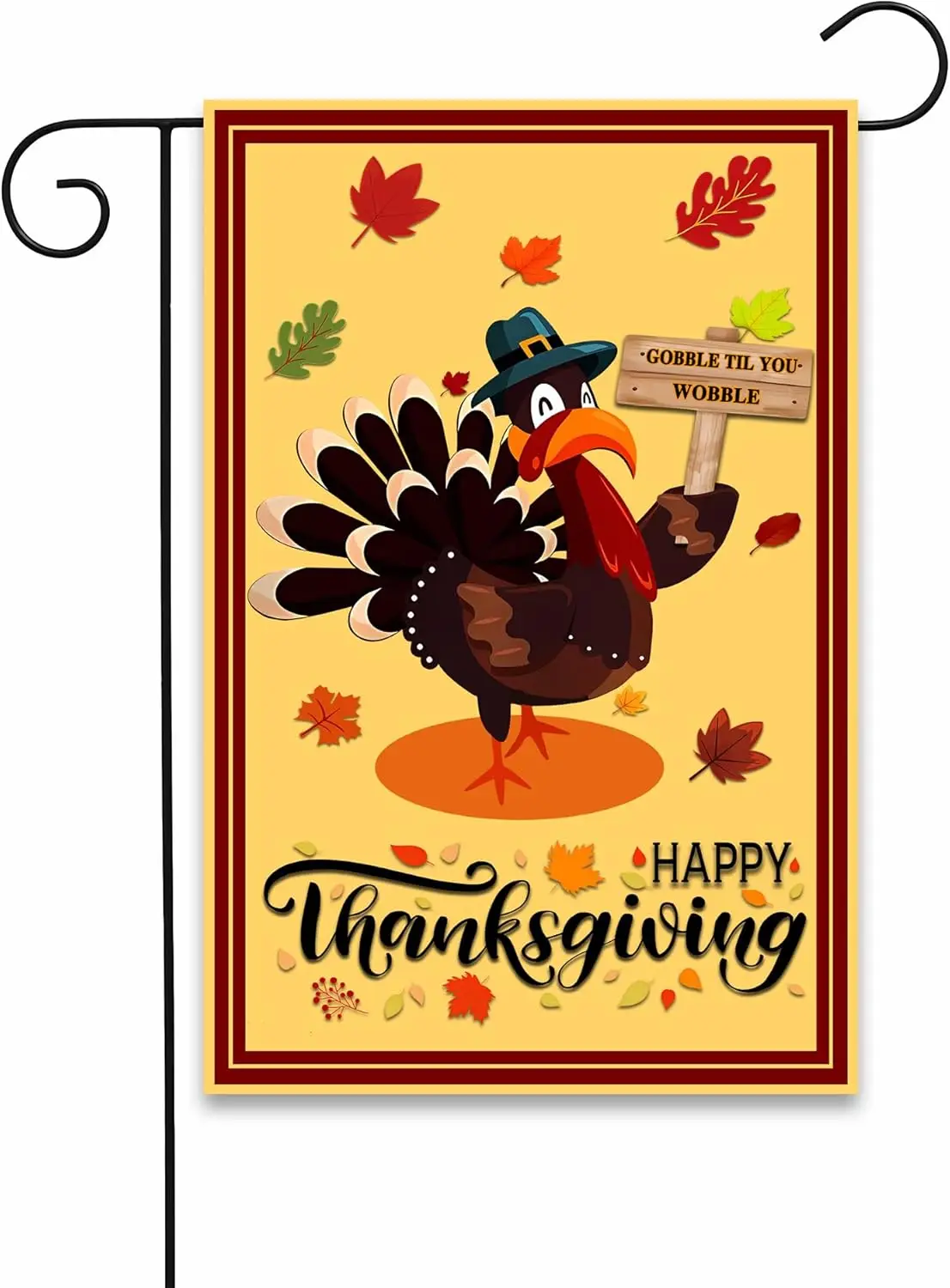 Thanksgiving Flag 12x18 Inch Thanksgiving Turkey Garden Flag 3ply Polyester Double Sided for Outdoor Fall House Yard Garden Deco