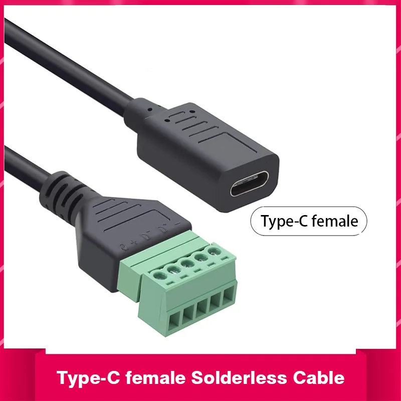 USB TYPE-C Micro Mini Female To Screw Terminal Block Machine DIY Plug Type-female Data Cable Plug TypeC Female Solderless Cable