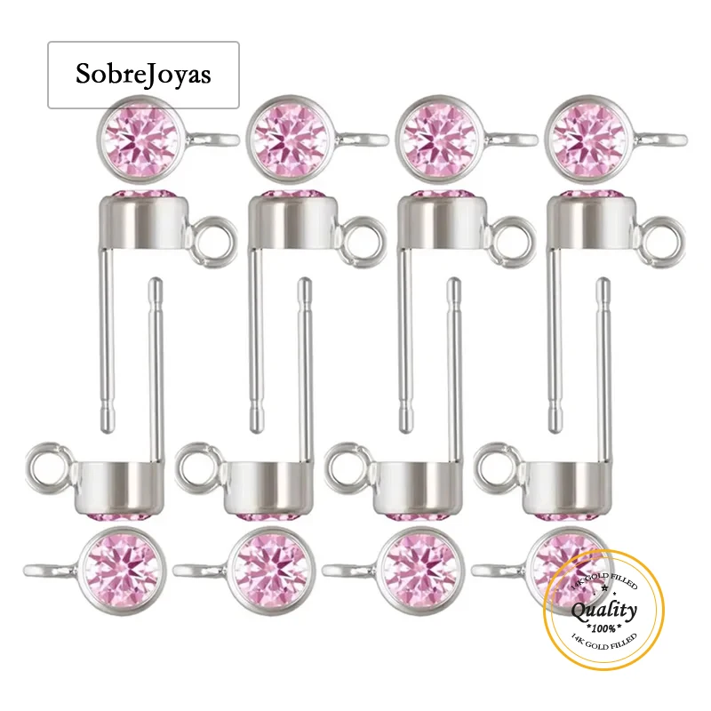 

Серьги-гвоздики из стерлингового серебра 925 пробы с рамкой CZ 4 мм и кольцевой петлей, компоненты для ушей, оптовая продажа ювелирных изделий