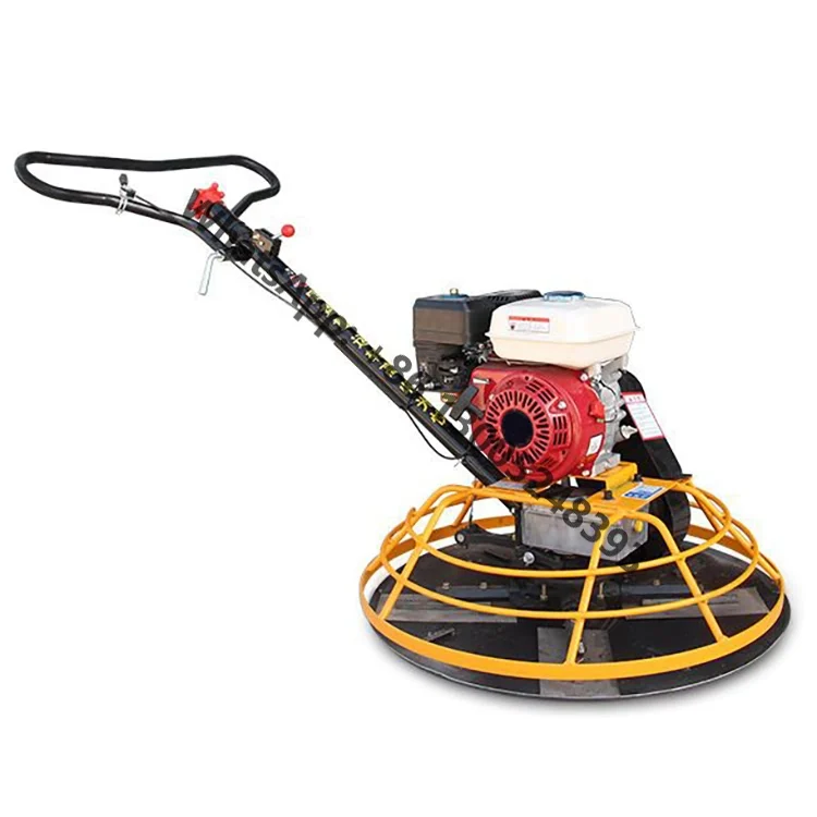 Construction Tools Mini Gasoline Engine Drive 1000mm Working Diameter Power Trowel Concrete Road Smoothing Finishing Machine