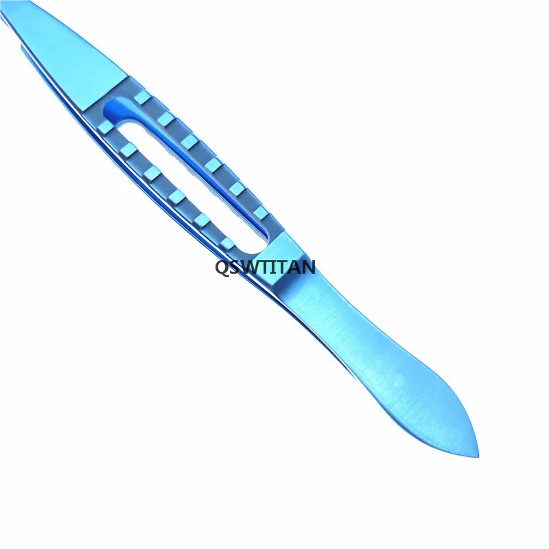 Ophthalmic micro tweezers Toothless Forceps with Flat Handle Tweezers tool Angled Tips Titanium microsurgical instruments