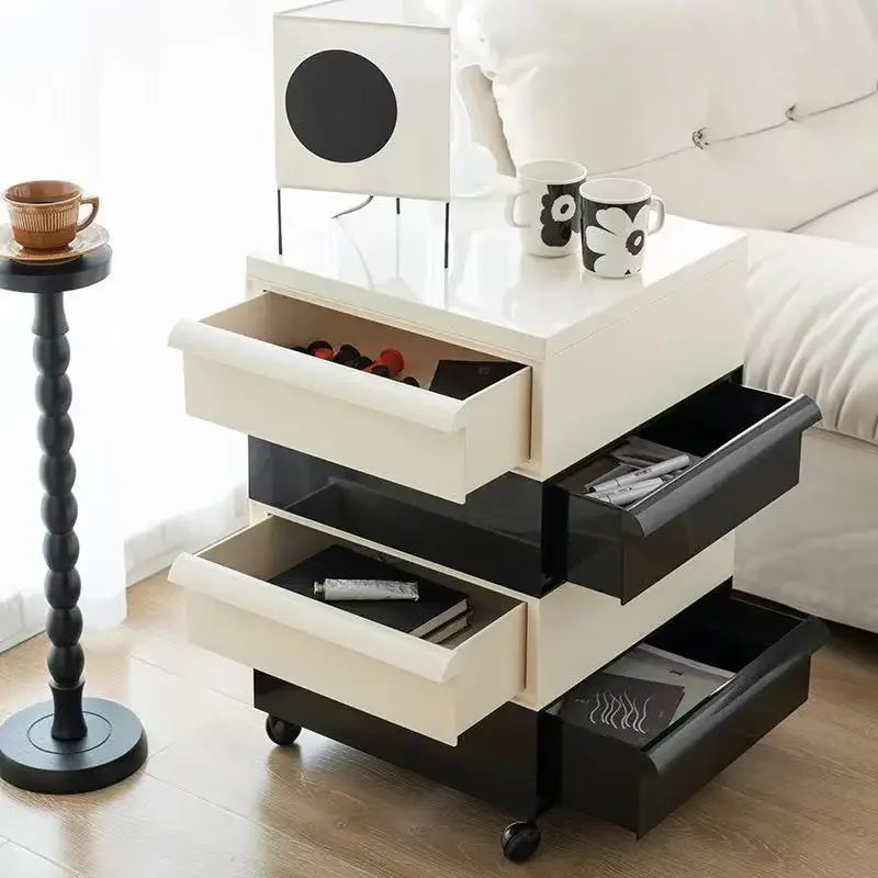 

Creative Middle-Ancient Silent Style Bedside Table Mobile Storage Cabinet Simple Office Cabinet Simple Side Cabinet