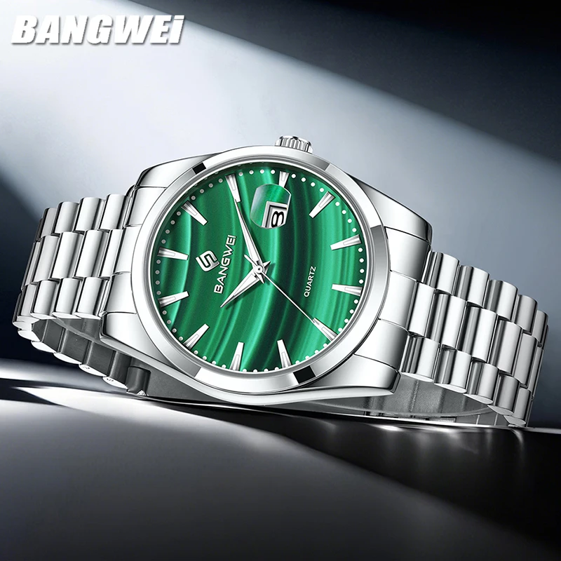 

Мужские часы BANGWEI 2026: Новые, роскошные, модные, деловые, водонепроницаемые, светящиеся, с датой, кварцевые наручные часы LIGE Reloj Hombre