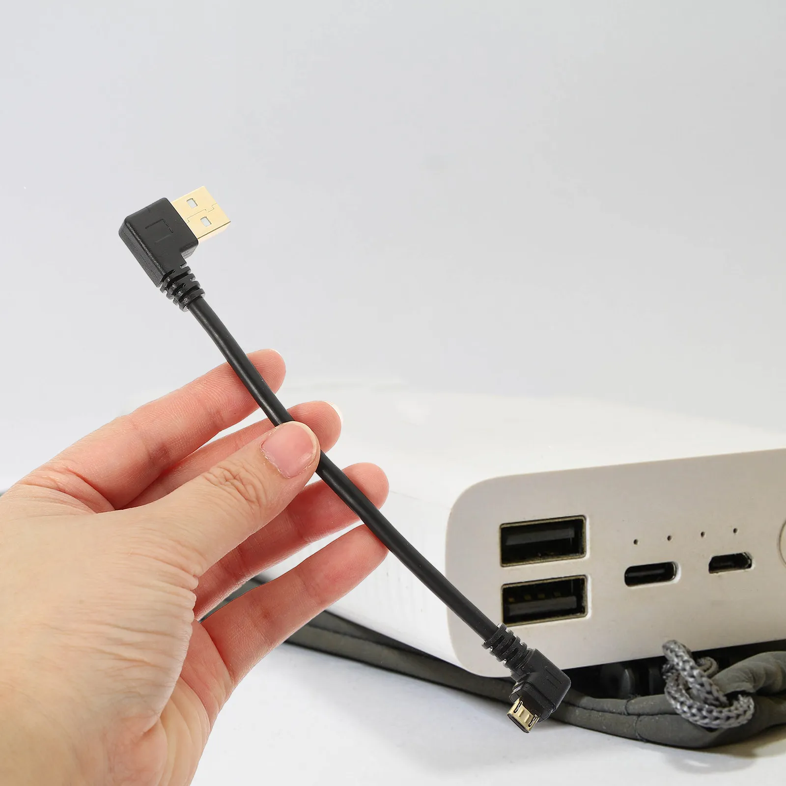 3 Pcs Micro USB Data Cable Charging Cord Cables Transmission Compact Right Angle Transfer