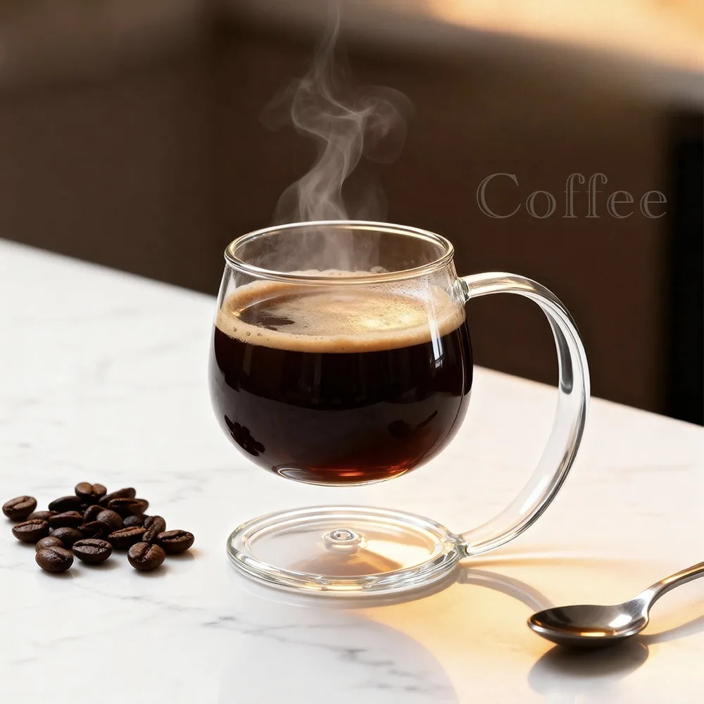 

Креативная подвесная стеклянная чашка для эспрессо, бытовая посуда для напитков, чайная чашка с ручкой, термостойкая чашка для питья воды, кофейная кружка, подарки