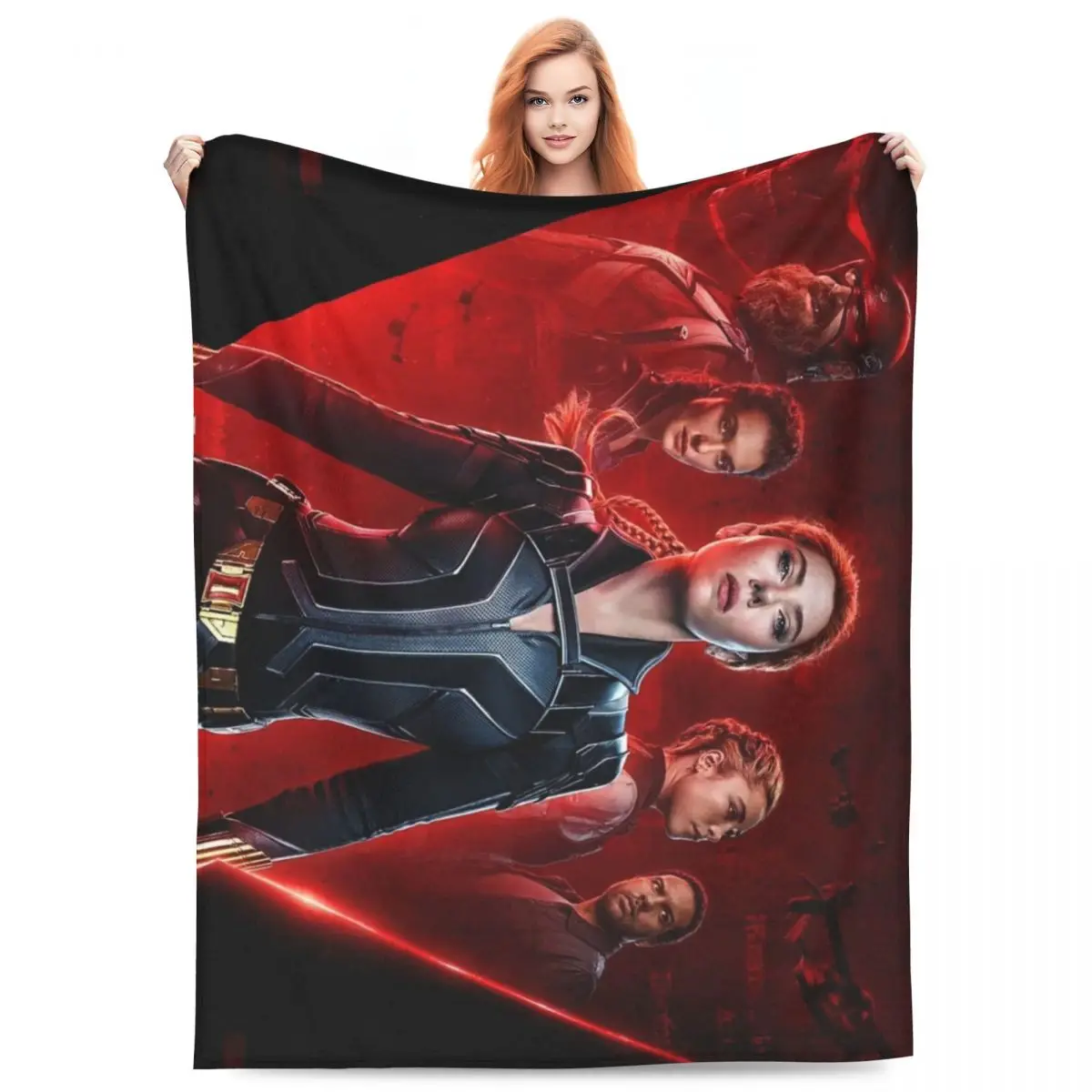 Black Widow Super Soft Blanket Marvel Studios Decorative Plush Throw Blanket Comfortable Couch Bed Flannel Bedspread Sofa Cover