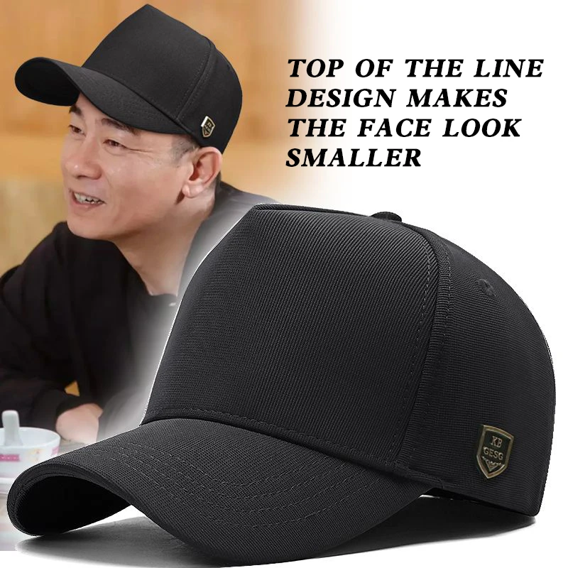 Big Head Circumference Tall Crown Back Sealing Hat Men\'s New Baseball Cap Fashion Face-Looking Small Reverse Wear Peaked Cap