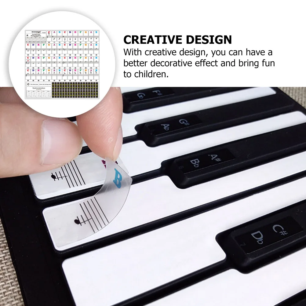 

Piano Beginner Sticker Colorful Letter Stickers Electronic Parts Keyboard Pvc Child