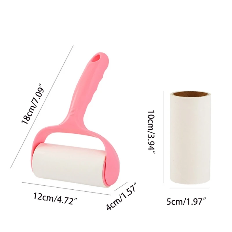 Lint Roller with 8 Rolls Refills Sticky Paper Tearable Adhesive Pet Hair Remover