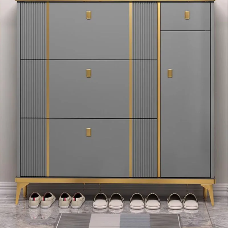 Nordic Side Shoe Cabinets Stand White Minimalist Auxiliary Hallway Shoe Cabinets Wood Scarpiera Salvaspazio House Furniture