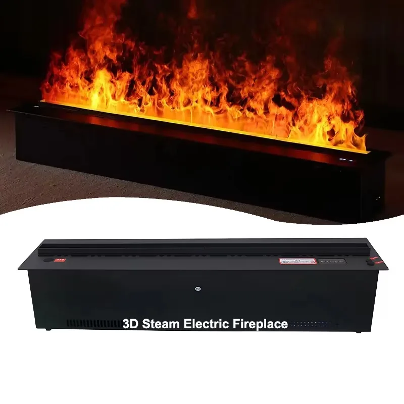 Electric Fireplace with Remote Control 3D Steam Atomization Durable Metal Construction