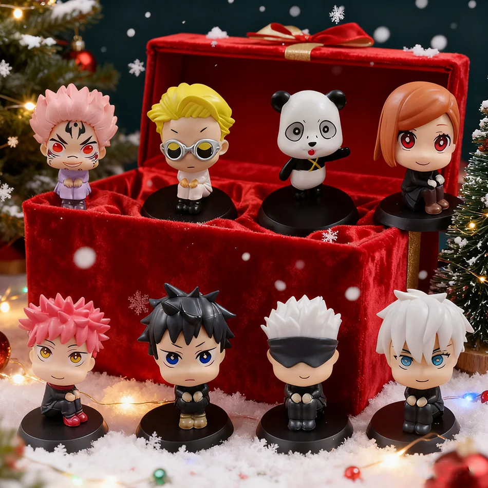 Anime Jujutsu Kaisen Figure Itadori Yuji Gojo Satori Fushiguro Megumi Kugisaki Kawaii Toy Car Decoration PVC Model ChristmasGift