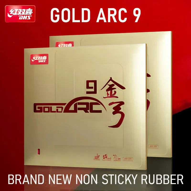 DHS GOLD ARC 9 Table Tennis Rubber Professional Non Sticky Ping Pong Rubber Sheet with Pre-tuned Cake Sponge