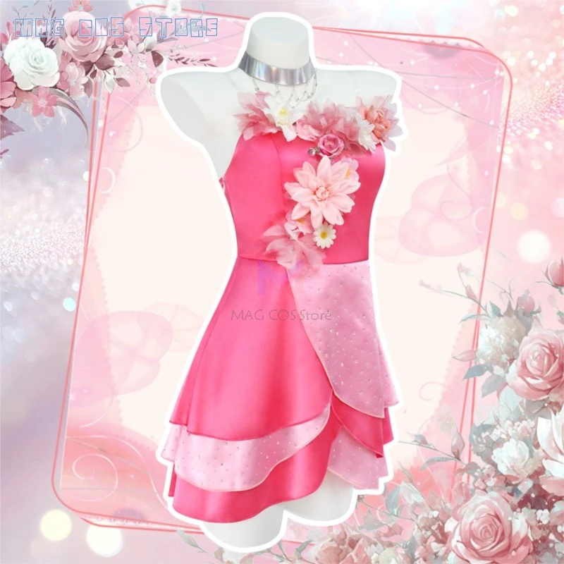 Halloween Costume Halloween Cartoon s9 Princess Flora Cosplay Pink Dress Skirt Elf Girls Costume Roleplay Fairy Anime Cosplay view 3